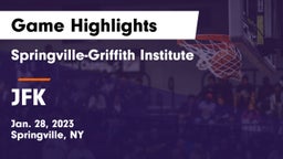 Springville-Griffith Institute  vs JFK Game Highlights - Jan. 28, 2023