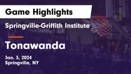 Springville-Griffith Institute  vs Tonawanda  Game Highlights - Jan. 3, 2024