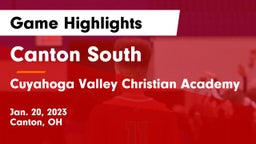 Canton South  vs Cuyahoga Valley Christian Academy  Game Highlights - Jan. 20, 2023