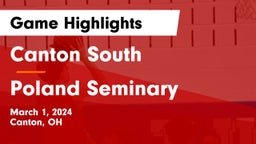 Canton South  vs Poland Seminary  Game Highlights - March 1, 2024