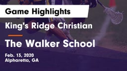 King's Ridge Christian  vs The Walker School Game Highlights - Feb. 13, 2020