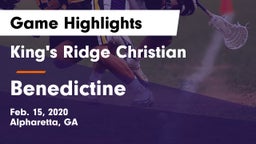 King's Ridge Christian  vs Benedictine  Game Highlights - Feb. 15, 2020