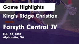 King's Ridge Christian  vs Forsyth Central JV Game Highlights - Feb. 28, 2020