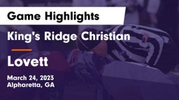 King's Ridge Christian  vs Lovett  Game Highlights - March 24, 2023