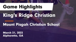 King's Ridge Christian  vs Mount Pisgah Christian School Game Highlights - March 31, 2023