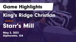 King's Ridge Christian  vs Starr's Mill  Game Highlights - May 3, 2023
