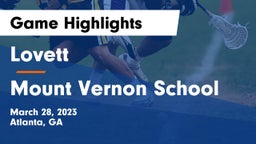 Lovett  vs Mount Vernon School Game Highlights - March 28, 2023