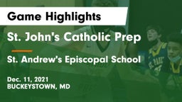 St. John's Catholic Prep  vs St. Andrew's Episcopal School Game Highlights - Dec. 11, 2021