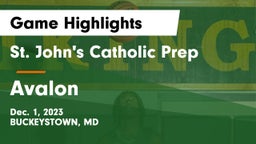 St. John's Catholic Prep  vs Avalon Game Highlights - Dec. 1, 2023