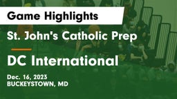 St. John's Catholic Prep  vs DC International Game Highlights - Dec. 16, 2023