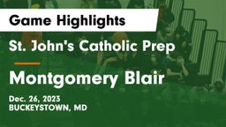 St. John's Catholic Prep  vs Montgomery Blair Game Highlights - Dec. 26, 2023