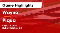 Wayne  vs Piqua  Game Highlights - Sept. 30, 2021