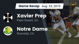 Recap: Xavier Prep  vs. Notre Dame  2019