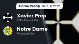 Recap: Xavier Prep  vs. Notre Dame  2022