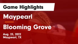 Maypearl  vs Blooming Grove  Game Highlights - Aug. 23, 2022