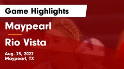 Maypearl  vs Rio Vista  Game Highlights - Aug. 25, 2022