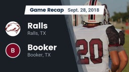 Recap: Ralls  vs. Booker  2018