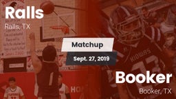 Matchup: Ralls  vs. Booker  2019