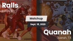 Matchup: Ralls  vs. Quanah  2020