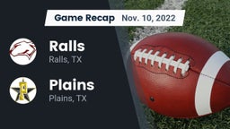 Recap: Ralls  vs. Plains  2022