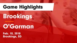 Brookings  vs O'Gorman  Game Highlights - Feb. 10, 2018
