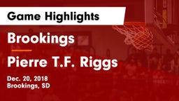 Brookings  vs Pierre T.F. Riggs  Game Highlights - Dec. 20, 2018
