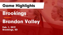 Brookings  vs Brandon Valley  Game Highlights - Feb. 1, 2019