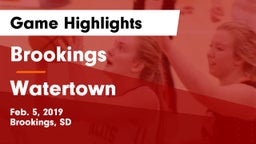 Brookings  vs Watertown  Game Highlights - Feb. 5, 2019
