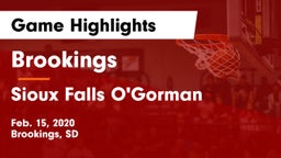 Brookings  vs Sioux Falls O'Gorman  Game Highlights - Feb. 15, 2020