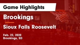 Brookings  vs Sioux Falls Roosevelt  Game Highlights - Feb. 22, 2020