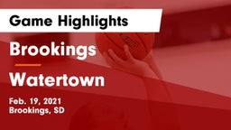 Brookings  vs Watertown  Game Highlights - Feb. 19, 2021