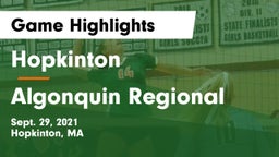 Hopkinton  vs Algonquin Regional  Game Highlights - Sept. 29, 2021