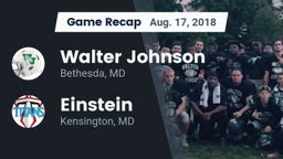 Recap: Walter Johnson  vs. Einstein  2018