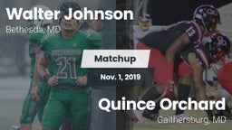 Matchup: Walter Johnson High vs. Quince Orchard  2019