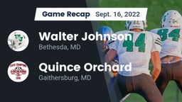 Recap: Walter Johnson  vs. Quince Orchard 2022