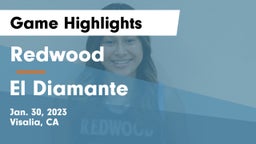 Redwood  vs El Diamante  Game Highlights - Jan. 30, 2023