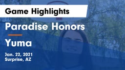 Paradise Honors  vs Yuma  Game Highlights - Jan. 22, 2021
