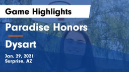 Paradise Honors  vs Dysart  Game Highlights - Jan. 29, 2021