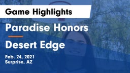 Paradise Honors  vs Desert Edge Game Highlights - Feb. 24, 2021