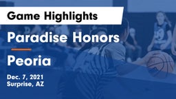 Paradise Honors  vs Peoria  Game Highlights - Dec. 7, 2021