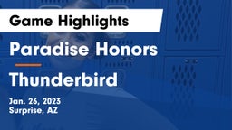 Paradise Honors  vs Thunderbird  Game Highlights - Jan. 26, 2023