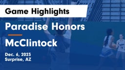 Paradise Honors  vs McClintock  Game Highlights - Dec. 6, 2023