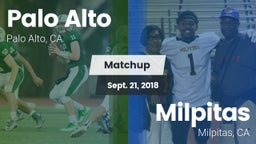 Matchup: Palo Alto High vs. Milpitas  2018
