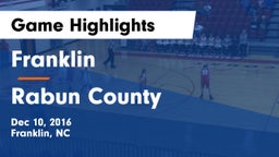Franklin  vs Rabun County  Game Highlights - Dec 10, 2016