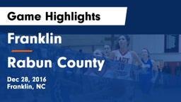 Franklin  vs Rabun County  Game Highlights - Dec 28, 2016