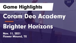 Coram Deo Academy  vs Brighter Horizons Game Highlights - Nov. 11, 2021