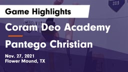 Coram Deo Academy  vs Pantego Christian  Game Highlights - Nov. 27, 2021