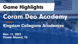 Coram Deo Academy  vs Kingdom Collegiate Academies Game Highlights - Nov. 11, 2022