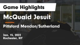 McQuaid Jesuit  vs Pittsford Mendon/Sutherland Game Highlights - Jan. 15, 2022