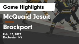 McQuaid Jesuit  vs Brockport  Game Highlights - Feb. 17, 2022